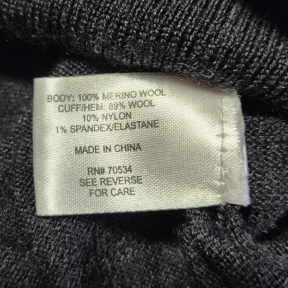 Orvis Men's Merino Wool Quarter-Zip Lightweight Pull-Over Sweater Black Size M - Picture 7 of 8